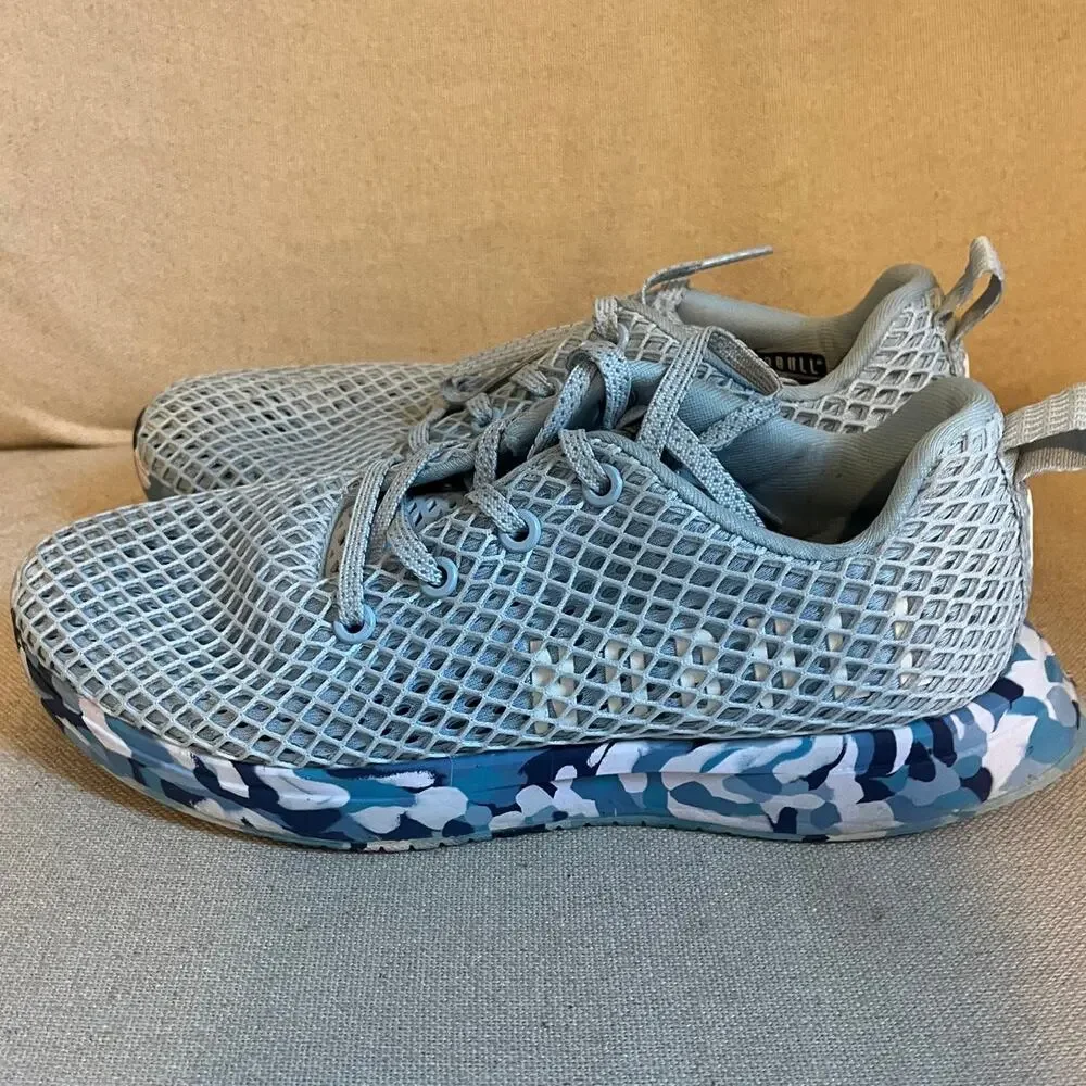Nobull Mesh Runner Sneakers M6 W8 Ice Blue Camo Soles Diamond
